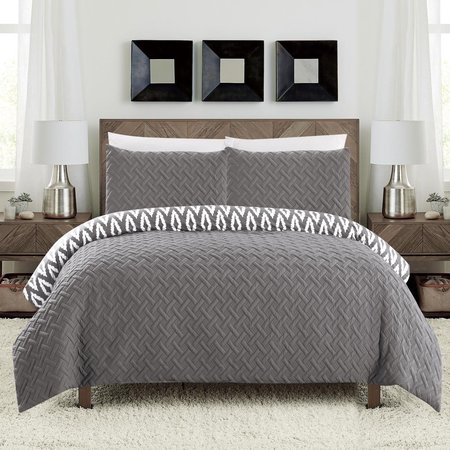 FIXTURESFIRST Eloida Grey Queen 7 Piece Comforter Set FI2541613